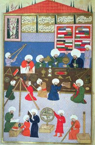 FY 1404 Takyuddin og andre astronomer ved Galata-observatoriet grundlagt i 1557 af Sultan Suleyman, fra Sehinsah-navnet Murad III, ca. 1581